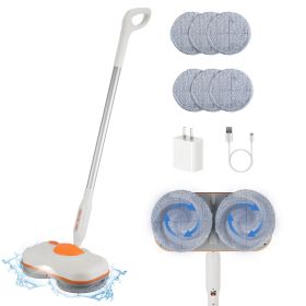 Dual Motor Cordless Spin Mop Self-Propelled Floor Cleaner with 6 Microfiber Pads 2 Speeds 900ML Water Tank One Click Spraying Headlight for Multiple F