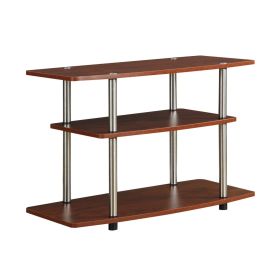 Modern Cherry Wood and Metal TV Stand