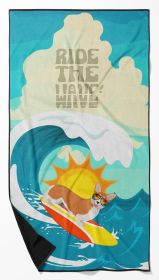 Surfer Dog Red Pembroke Corgi Premium Beach Towel Oversized Towel Beach Blanket, Pool, Beach Essentials, Yoga, Premium Bath Towel, Quick Dry Plus