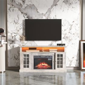 TVstand,media console,storage cabinet,entertainment center,with electronicfireplace,Install theLEDBluetooth band