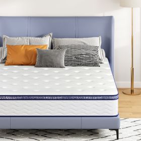 10 Inch Hybrid Mattress,  Medium Firmness, Cooling Gel Foam, Certified Safe Foams & Fabric, Mattress In A Box, Strong Edge Support, Waffle Fabric (Option: H8A10Q)