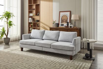 Fabric 3 Seater Couch with 2 USB, Comfortable Sectional Couches and Sofas for Living Room Bedroom Office Small Space, Easy Assembly & Comfy Cushi (Color: light grey)