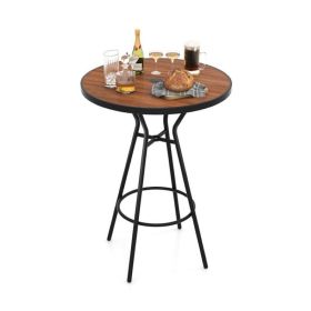 Outdoor Patio Bar Coffee Table for Backyard Garden (Color: Natural & Black, Type: Coffee Table)
